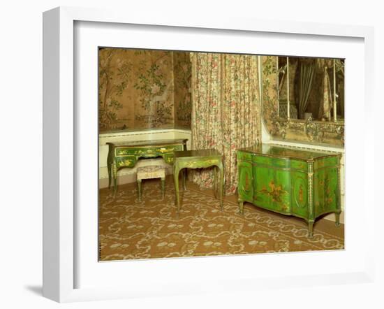 Green and Gold Lacquer Furniture in the State Bedchamber at Nostell Priory, Yorkshire-Thomas Chippendale-Framed Giclee Print