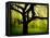 Green and Golden Landscape behind Tree-Jan Lakey-Framed Premier Image Canvas