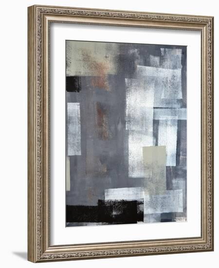 Green And Grey Abstract Art Painting-T30Gallery-Framed Art Print