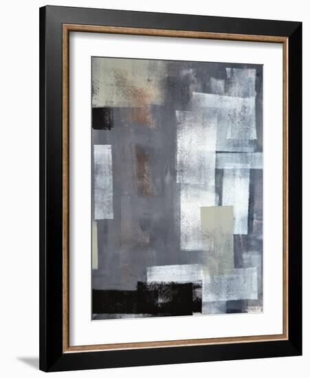 Green And Grey Abstract Art Painting-T30Gallery-Framed Art Print