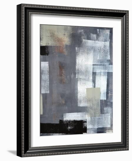 Green And Grey Abstract Art Painting-T30Gallery-Framed Art Print