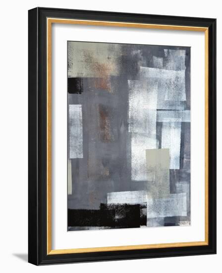 Green And Grey Abstract Art Painting-T30Gallery-Framed Art Print