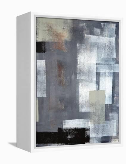 Green And Grey Abstract Art Painting-T30Gallery-Framed Stretched Canvas