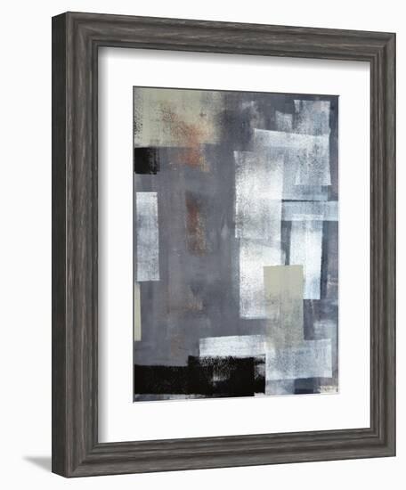 Green And Grey Abstract Art Painting-T30Gallery-Framed Premium Giclee Print