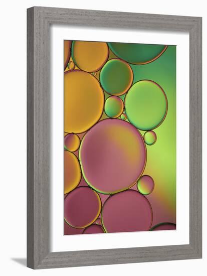 Green and Orange Drops-Cora Niele-Framed Photographic Print