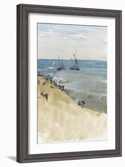 Green and Silver -- the Bright Sea, Dieppe (Watercolour and Gouache on Paper)-James Abbott McNeill Whistler-Framed Giclee Print