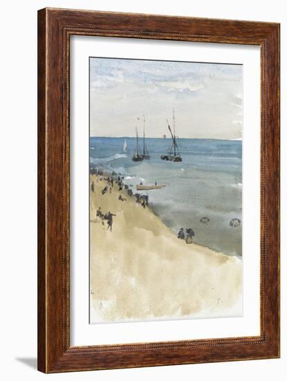 Green and Silver -- the Bright Sea, Dieppe (Watercolour and Gouache on Paper)-James Abbott McNeill Whistler-Framed Giclee Print