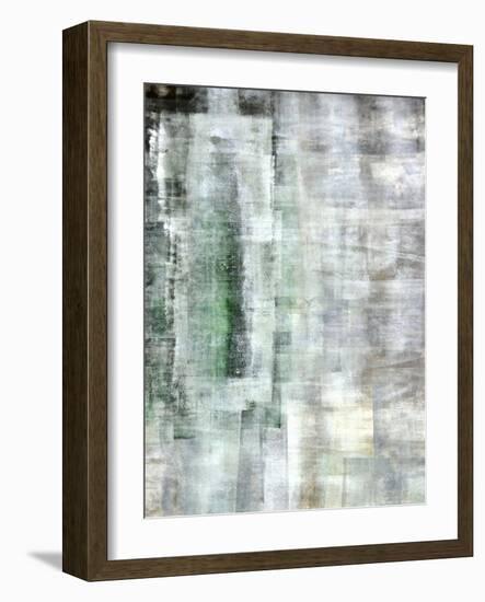 Green and White Abstract Art Painting-T30Gallery-Framed Art Print