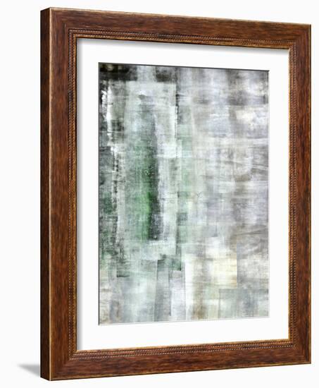 Green and White Abstract Art Painting-T30Gallery-Framed Art Print