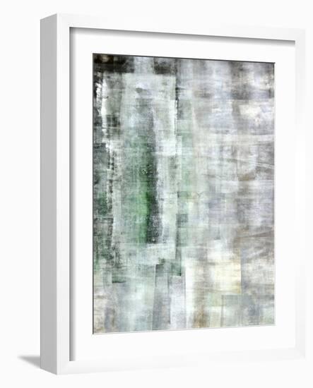 Green and White Abstract Art Painting-T30Gallery-Framed Art Print