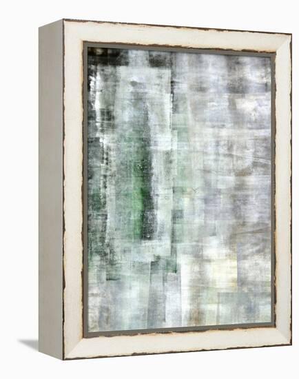 Green and White Abstract Art Painting-T30Gallery-Framed Stretched Canvas