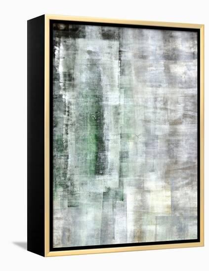 Green and White Abstract Art Painting-T30Gallery-Framed Stretched Canvas