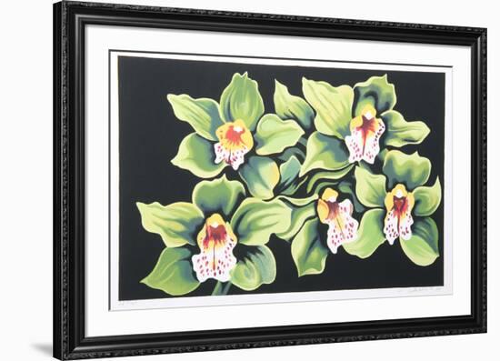 Green and White Irises-Lowell Nesbitt-Framed Limited Edition