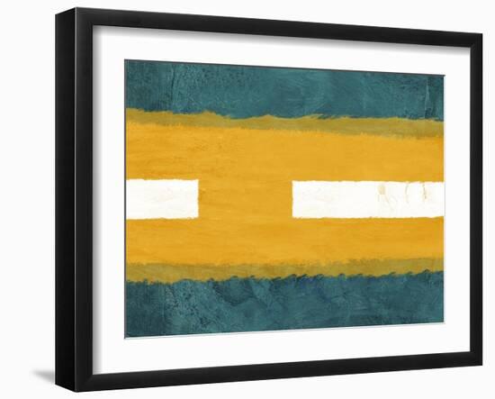 Green and Yellow Abstract Theme 1-NaxArt-Framed Art Print