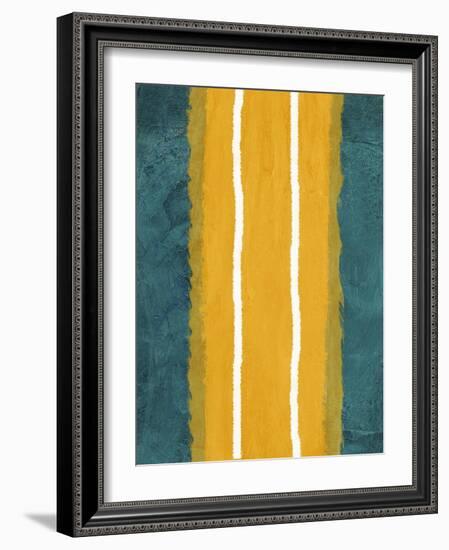 Green and Yellow Abstract Theme 2-NaxArt-Framed Art Print