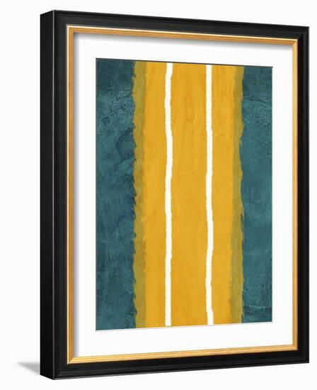 Green and Yellow Abstract Theme 2-NaxArt-Framed Art Print