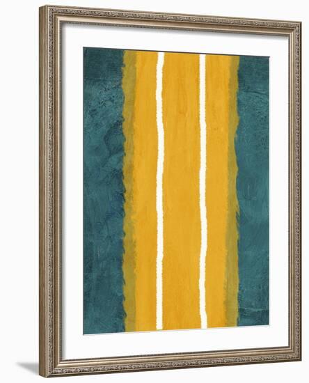 Green and Yellow Abstract Theme 2-NaxArt-Framed Art Print