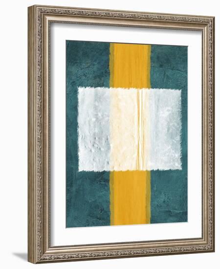 Green and Yellow Abstract Theme 3-NaxArt-Framed Art Print