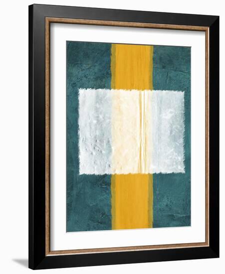 Green and Yellow Abstract Theme 3-NaxArt-Framed Art Print