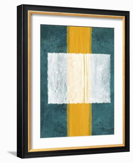 Green and Yellow Abstract Theme 3-NaxArt-Framed Art Print