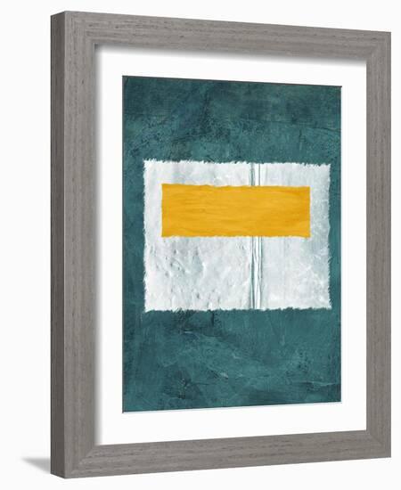 Green and Yellow Abstract Theme 4-NaxArt-Framed Art Print