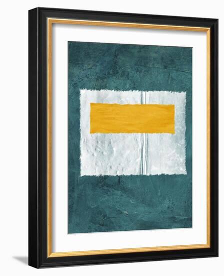 Green and Yellow Abstract Theme 4-NaxArt-Framed Art Print