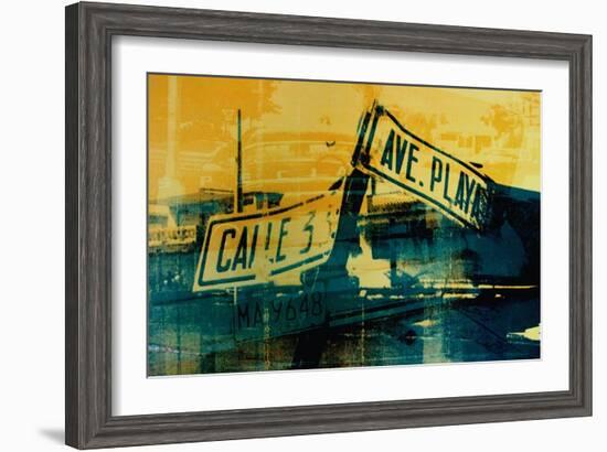 Green and Yellow Street Sign-David Studwell-Framed Giclee Print