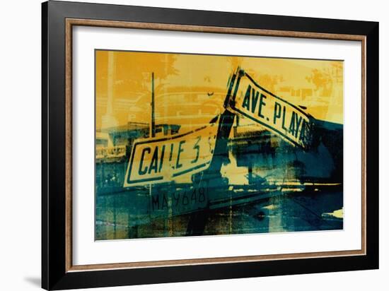 Green and Yellow Street Sign-David Studwell-Framed Giclee Print