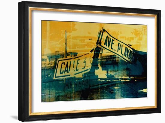 Green and Yellow Street Sign-David Studwell-Framed Giclee Print