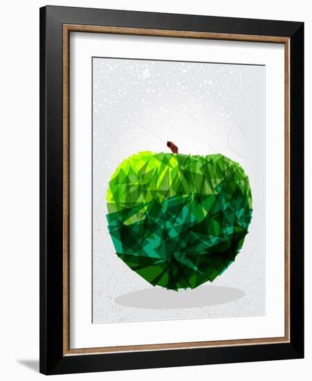 Green Apple - Geometric Shape-cienpies-Framed Art Print