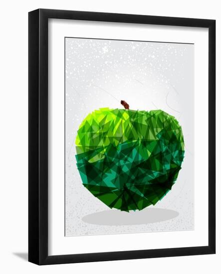 Green Apple - Geometric Shape-cienpies-Framed Art Print