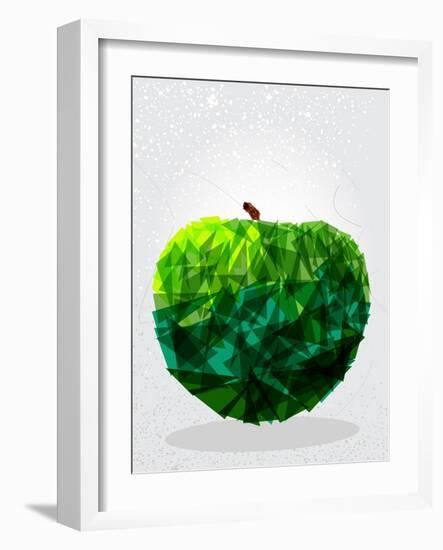 Green Apple - Geometric Shape-cienpies-Framed Art Print