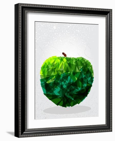 Green Apple - Geometric Shape-cienpies-Framed Art Print