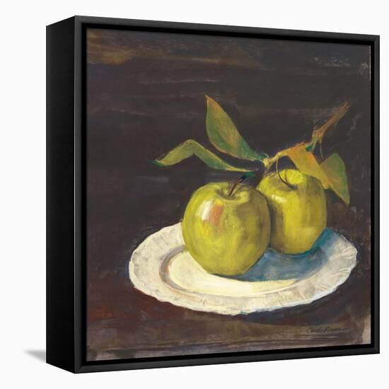 Green Apple I Dark Brown-Carol Rowan-Framed Stretched Canvas