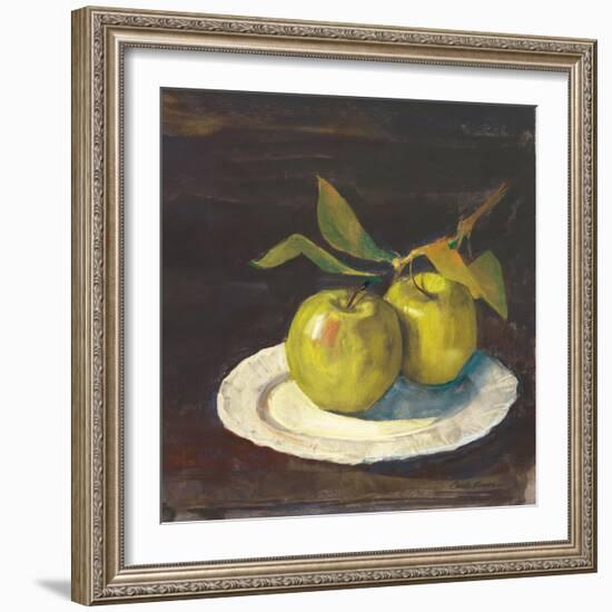 Green Apple I Dark Brown-Carol Rowan-Framed Art Print