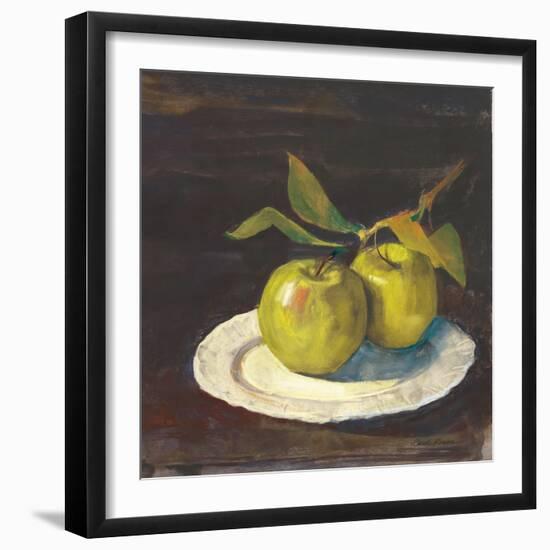 Green Apple I Dark Brown-Carol Rowan-Framed Art Print