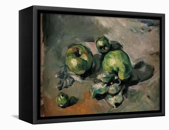 Green Apples-Paul Cézanne-Framed Stretched Canvas