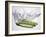 Green Asparagus Falling into Water-Kröger & Gross-Framed Photographic Print