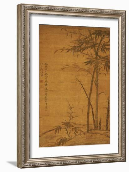 Green Bamboo in the Sheong Gu (Fine Outline) Style, 1319-Li Kan-Framed Giclee Print