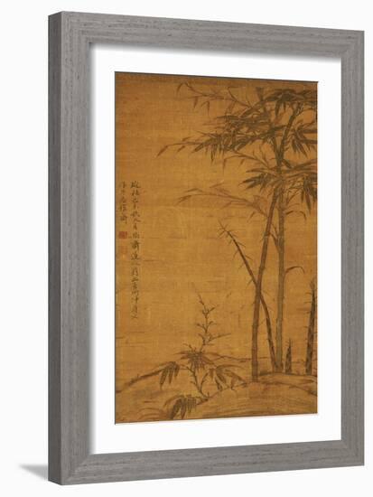 Green Bamboo in the Sheong Gu (Fine Outline) Style, 1319-Li Kan-Framed Giclee Print