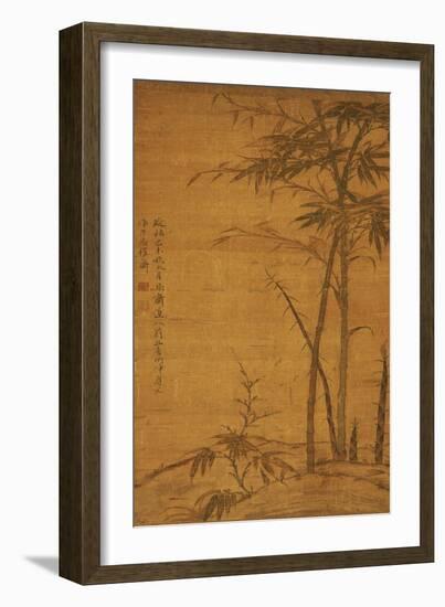 Green Bamboo in the Sheong Gu (Fine Outline) Style, 1319-Li Kan-Framed Giclee Print