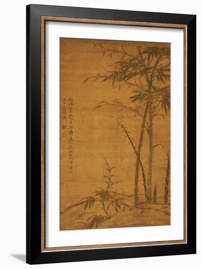 Green Bamboo in the Sheong Gu (Fine Outline) Style, 1319-Li Kan-Framed Giclee Print