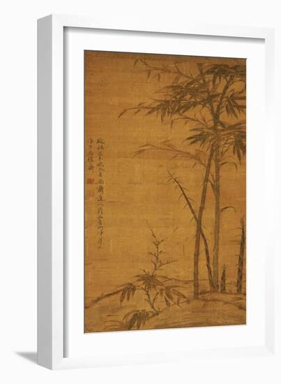 Green Bamboo in the Sheong Gu (Fine Outline) Style, 1319-Li Kan-Framed Giclee Print