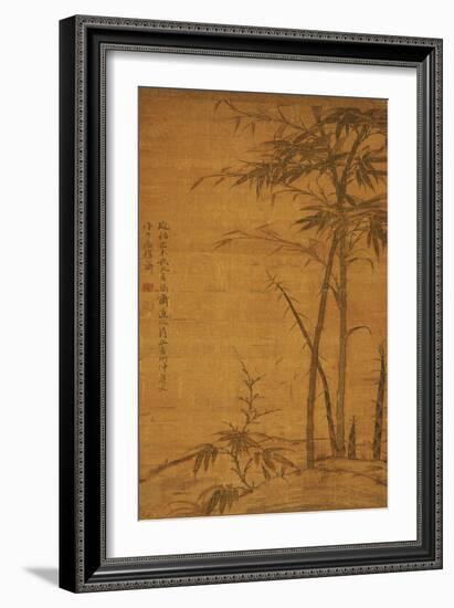 Green Bamboo in the Sheong Gu (Fine Outline) Style, 1319-Li Kan-Framed Giclee Print