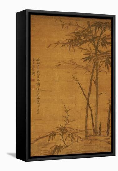 Green Bamboo in the Sheong Gu (Fine Outline) Style, 1319-Li Kan-Framed Premier Image Canvas