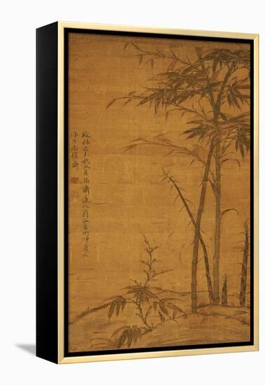 Green Bamboo in the Sheong Gu (Fine Outline) Style, 1319-Li Kan-Framed Premier Image Canvas