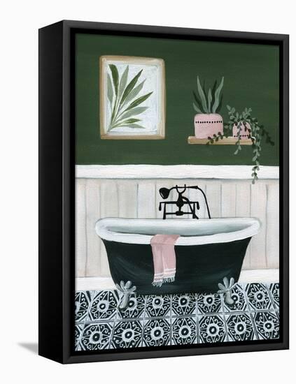 Green Bathroom I-Yvette St. Amant-Framed Stretched Canvas