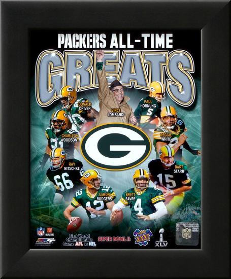 Green Bay Packers All Time Greats Composite-null-Framed Photographic Print