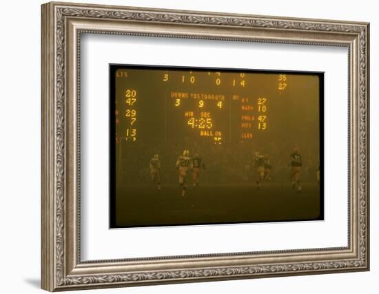 Green Bay Packers' Paul Hornung Eluding Baltimore Colt's Defense to Score 5th Touchdown of Game-Art Rickerby-Framed Photographic Print