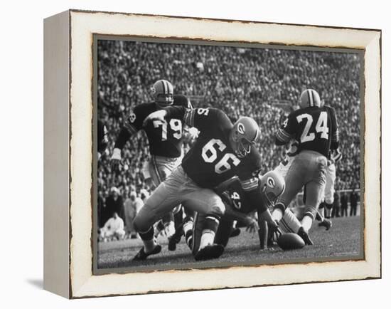 Green Bay Packers Playing a Game-George Silk-Framed Premier Image Canvas